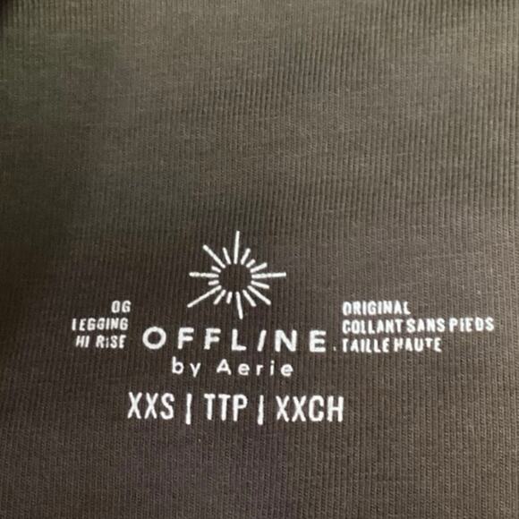 OFFLINE By Aerie Gray High Waisted Faux Denim Athletic Leggings Pants Size XXS - Picture 4 of 5